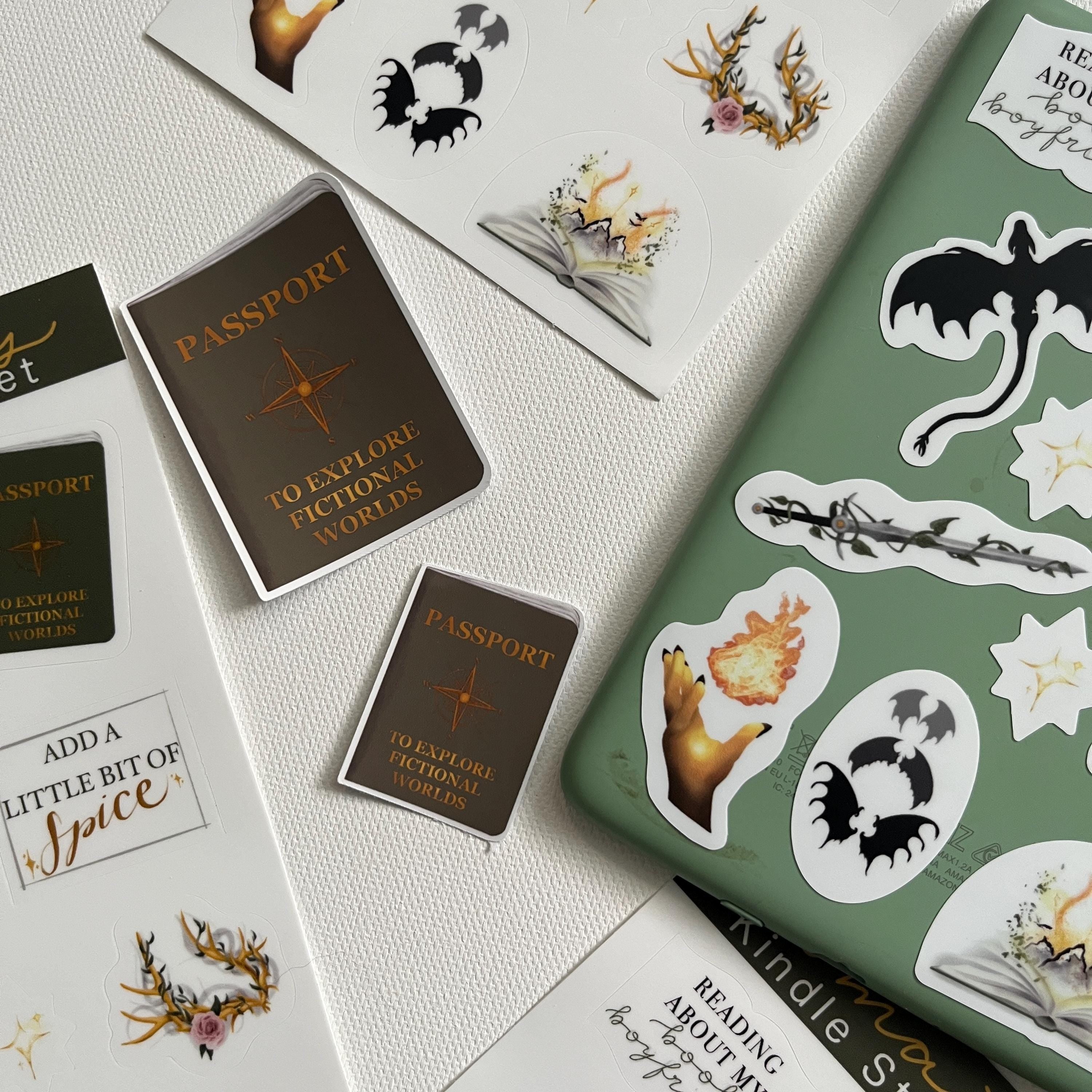 passport to explore fictional worlds sticker