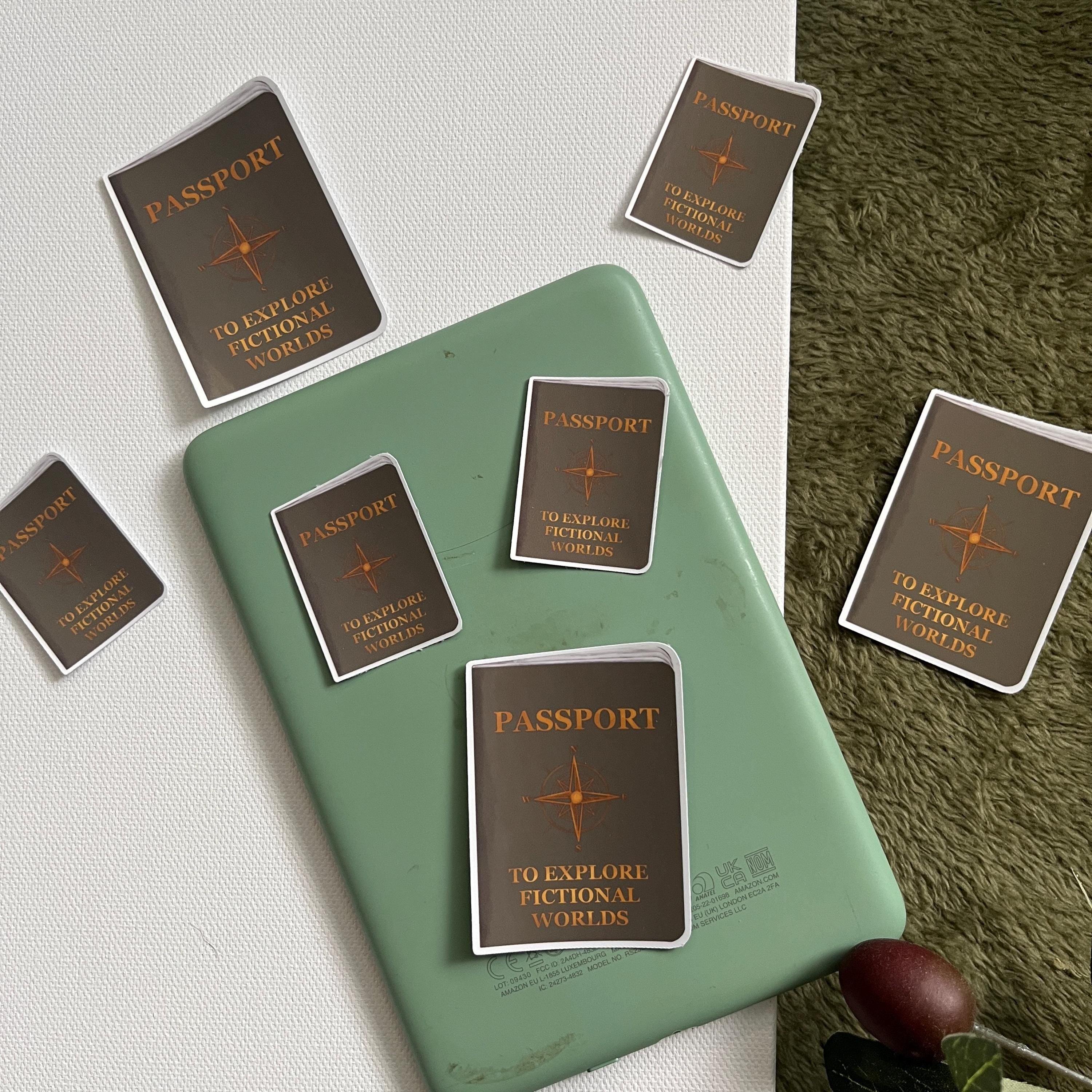 passport to explore fictional worlds sticker