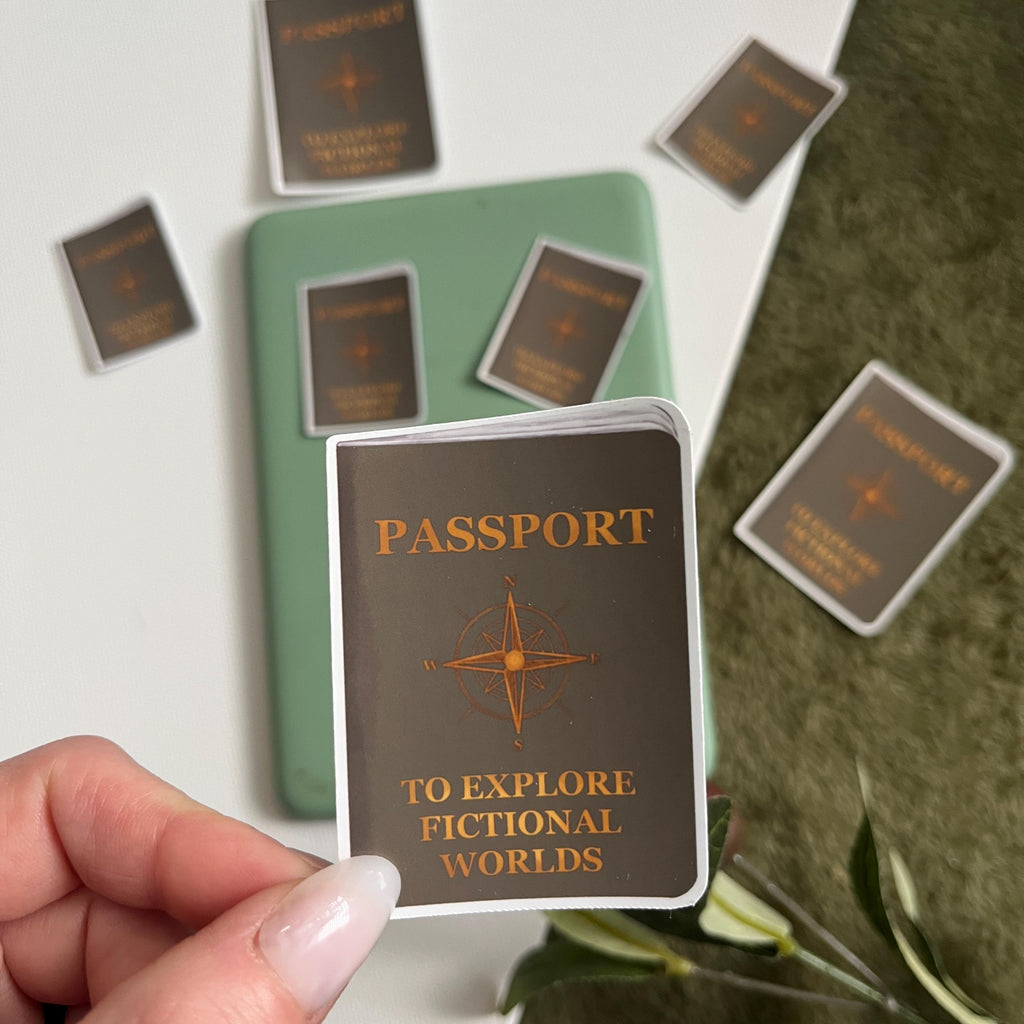 passport to explore fictional worlds sticker