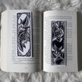 block printed peony bookmark - double sided